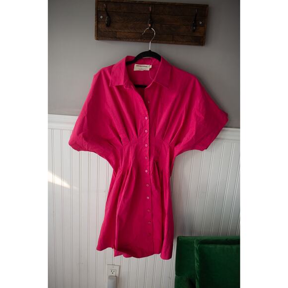 Anthropologie Tobie Button-Front Pleated Shirt Dress Mini Edition Small - Picture 2 of 4
